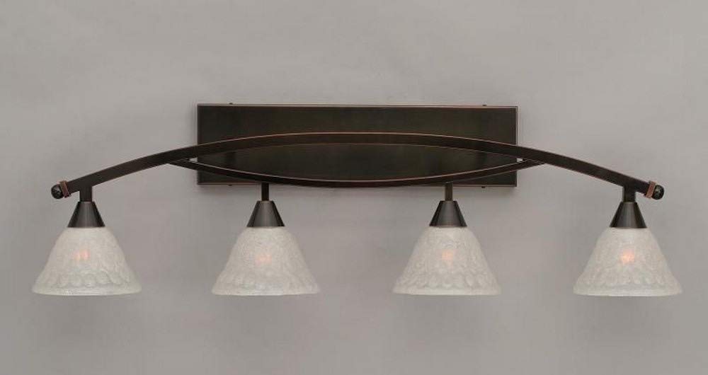 Toltec Lighting Bow 4-Light Bathroom Vanity Light Fixture in Black Copper - Modern Bath Bar for Bathroom, Powder Room & Dressing Area (174-BC-454)