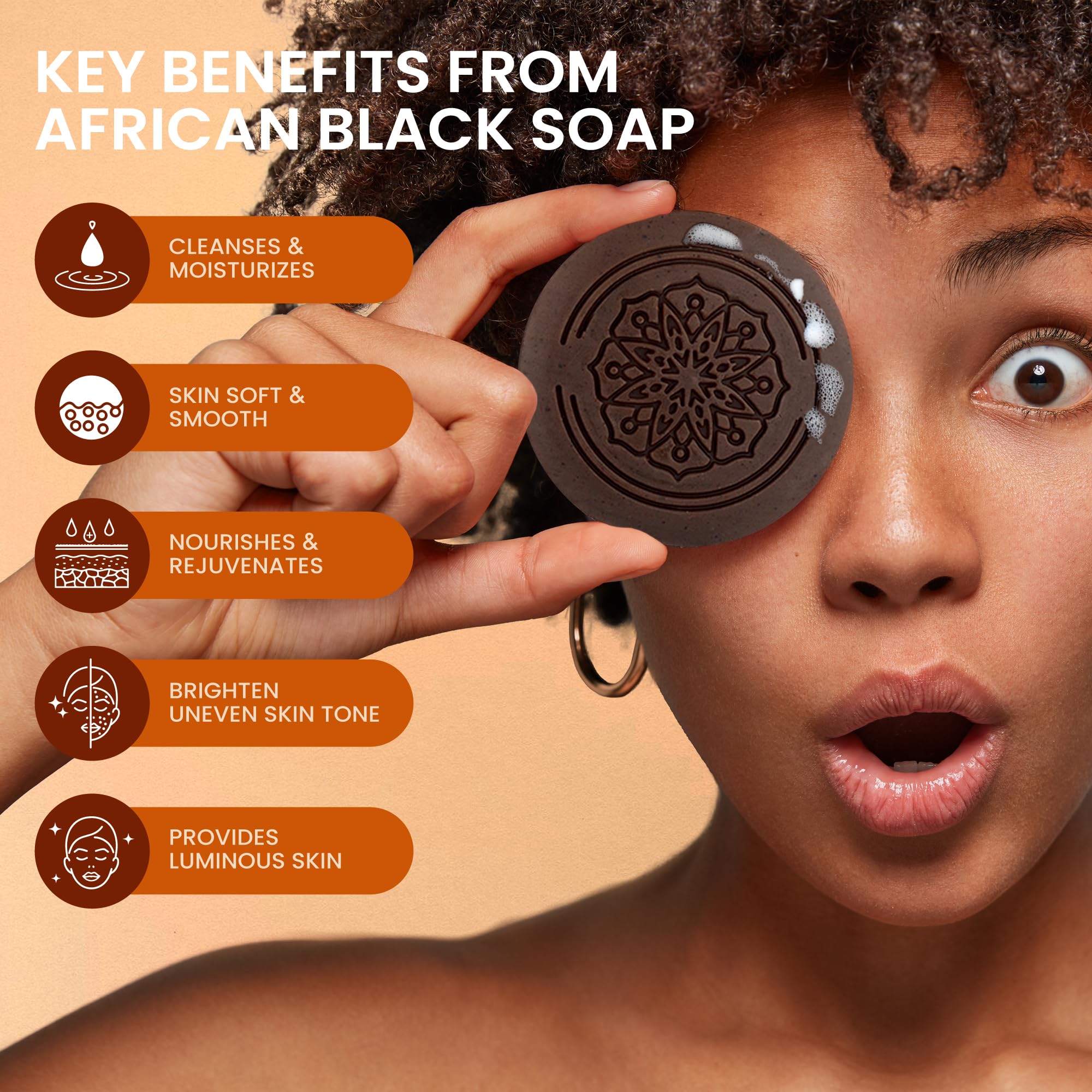 Koji White African Black Soap Bar with Kojic Acid - Exfoliating Body Wash & Face Cleanser with Shea Butter, Aloe Vera, Coconut Oil - Vegan, Paraben-Free, 2.82oz (2 Bars) - Perfect for Acne Treatment, Dark Spot Removal & Glowing Skin Care Routine
