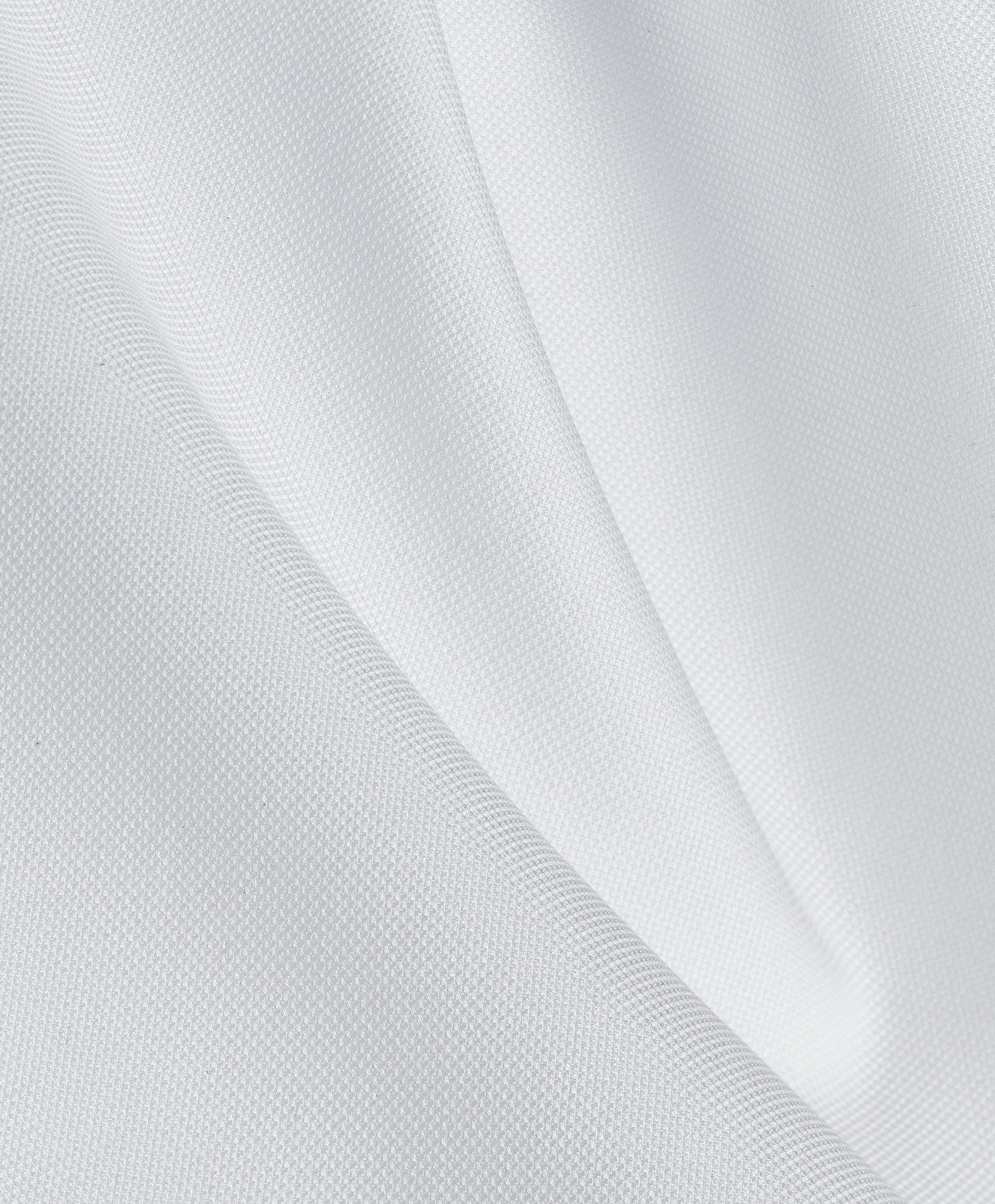 Premium Men's Trim Fit Cotton Micro Birdseye French Cuff Dress Shirt - White | Formal Business Attire & Wedding Occasions