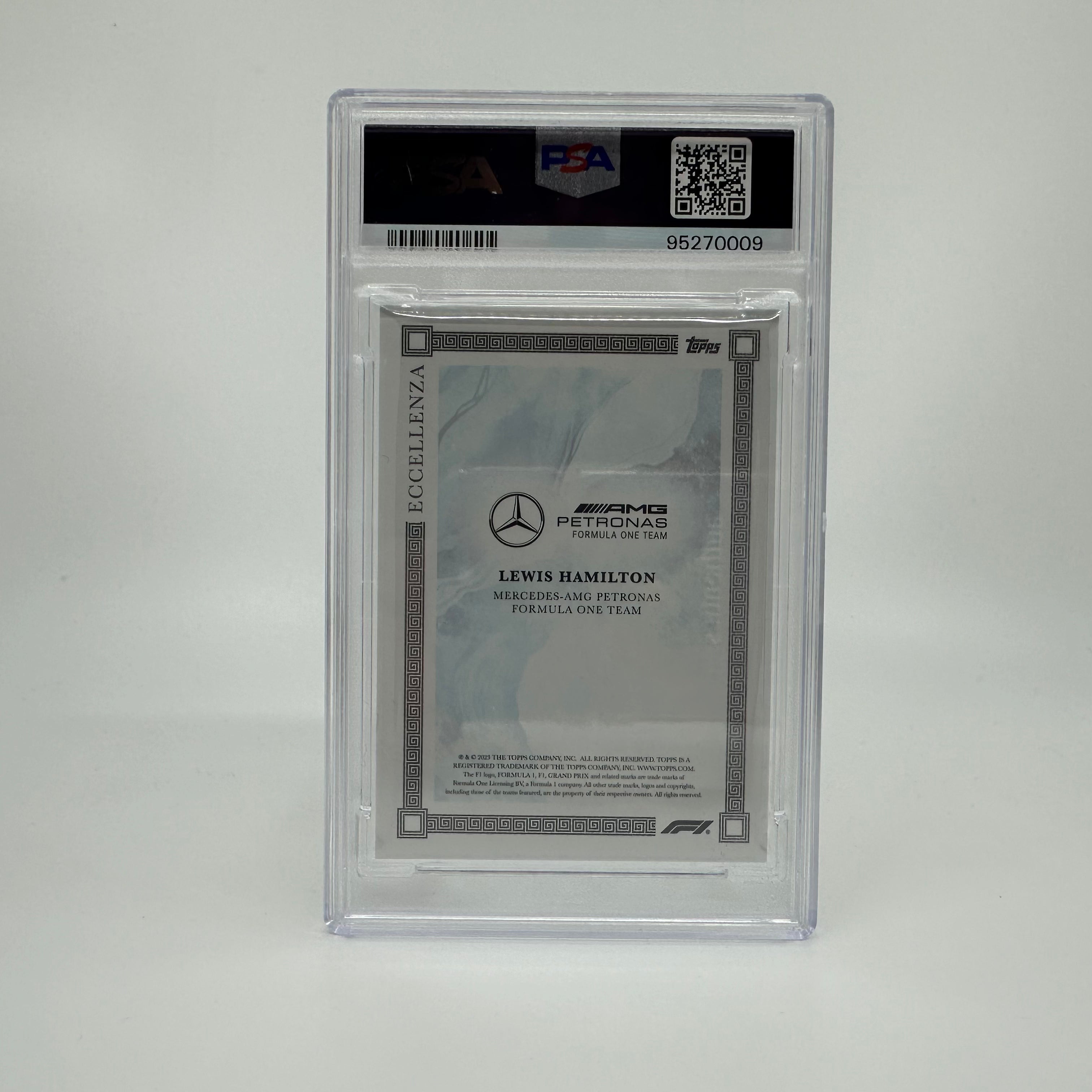 2023 Lewis Hamilton Blue Eccellenza PSA 8 23/49 Trading Card - Perfect for F1 Collectors, Sports Memorabilia Enthusiasts, and Investment Portfolios