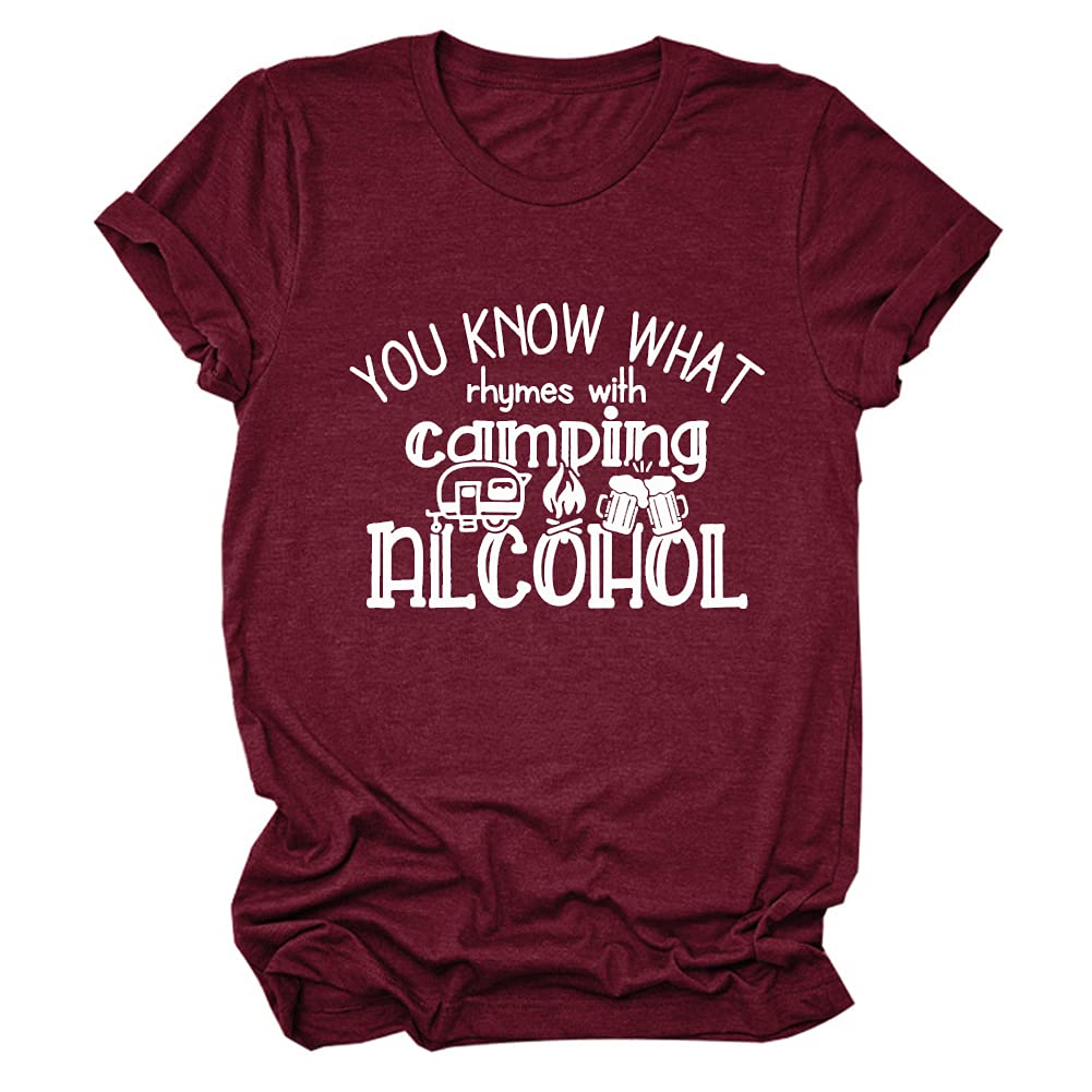 Funny Drunk Camping T-Shirt for Women - Graphic Novelty Tee - Perfect Gift for Outdoor Enthusiasts & Camping Trips