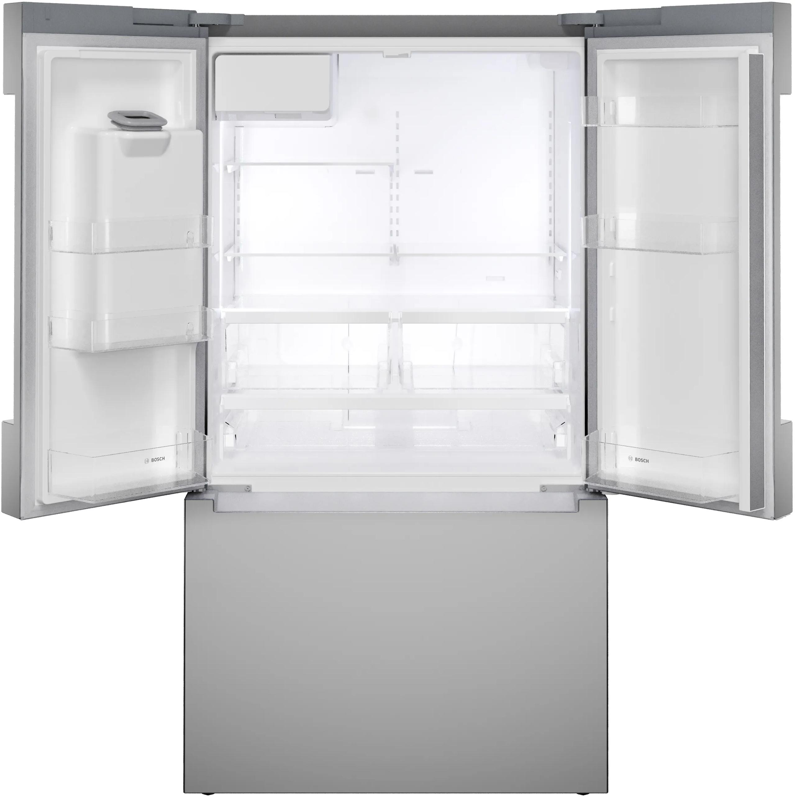 Bosch B36CD10ENS 100 Series 36-Inch French Door Bottom Freezer Refrigerator in Stainless Steel with Anti-Fingerprint Technology | No Frost Cooling System | Perfect for Modern Kitchens and Open-Concept Homes