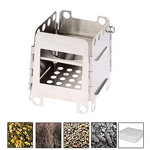 Portable Folding Wood Camping Stove - Lightweight Backpacking Stove for Outdoor Cooking, Hiking, Picnics & Survival Gear | Compact & Convenient for Camping, Garden & Emergency Use
