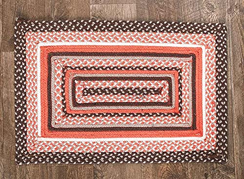 Handwoven Country Braided Rug - Rustic Farmhouse Style Jute Area Rug for Kitchen, Bathroom & Entryway - 60x84 Inch Red - Perfect for Farmhouse Decor, Cozy Living Room & Bedroom Floor Covering