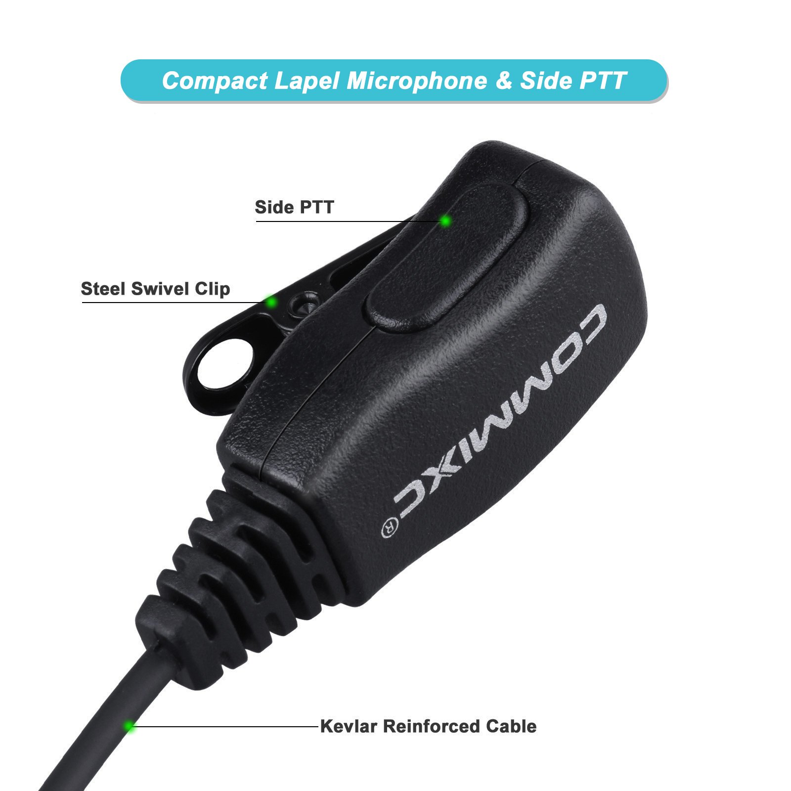 2 Pack Walkie Talkie Headset with PTT Mic - 2-Pin 3.5mm/2.5mm In-Ear Earpiece for Kenwood & BaoFeng Two-Way Radios - Perfect for Security, Construction & Outdoor Adventures