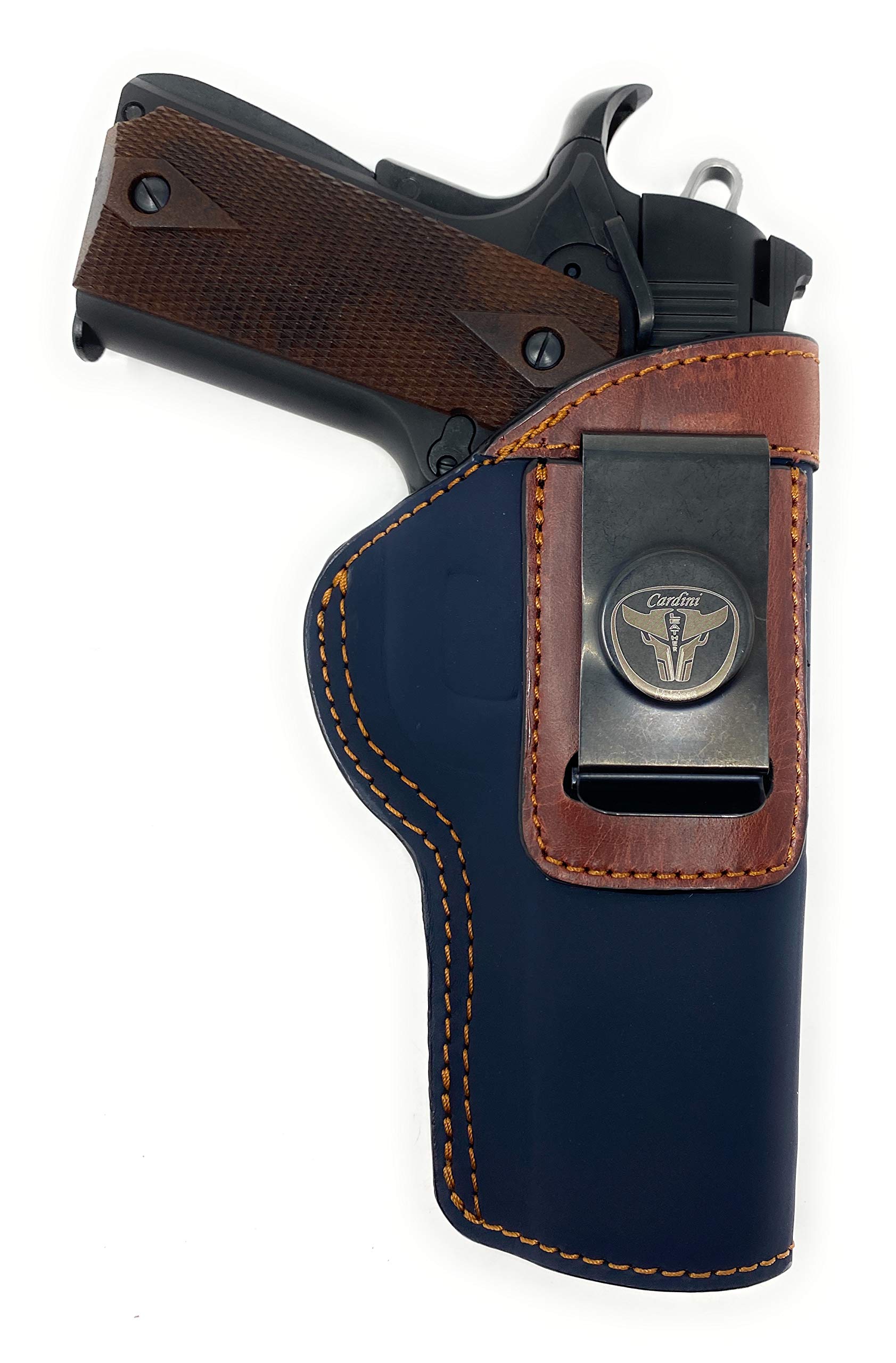 Premium Cardini Leather IWB Concealed Carry Gun Holster - Fits Kimber Micro 9, Ultra Carry II 9mm/.45 ACP, Bersa Thunder 380, Colt 1911 3