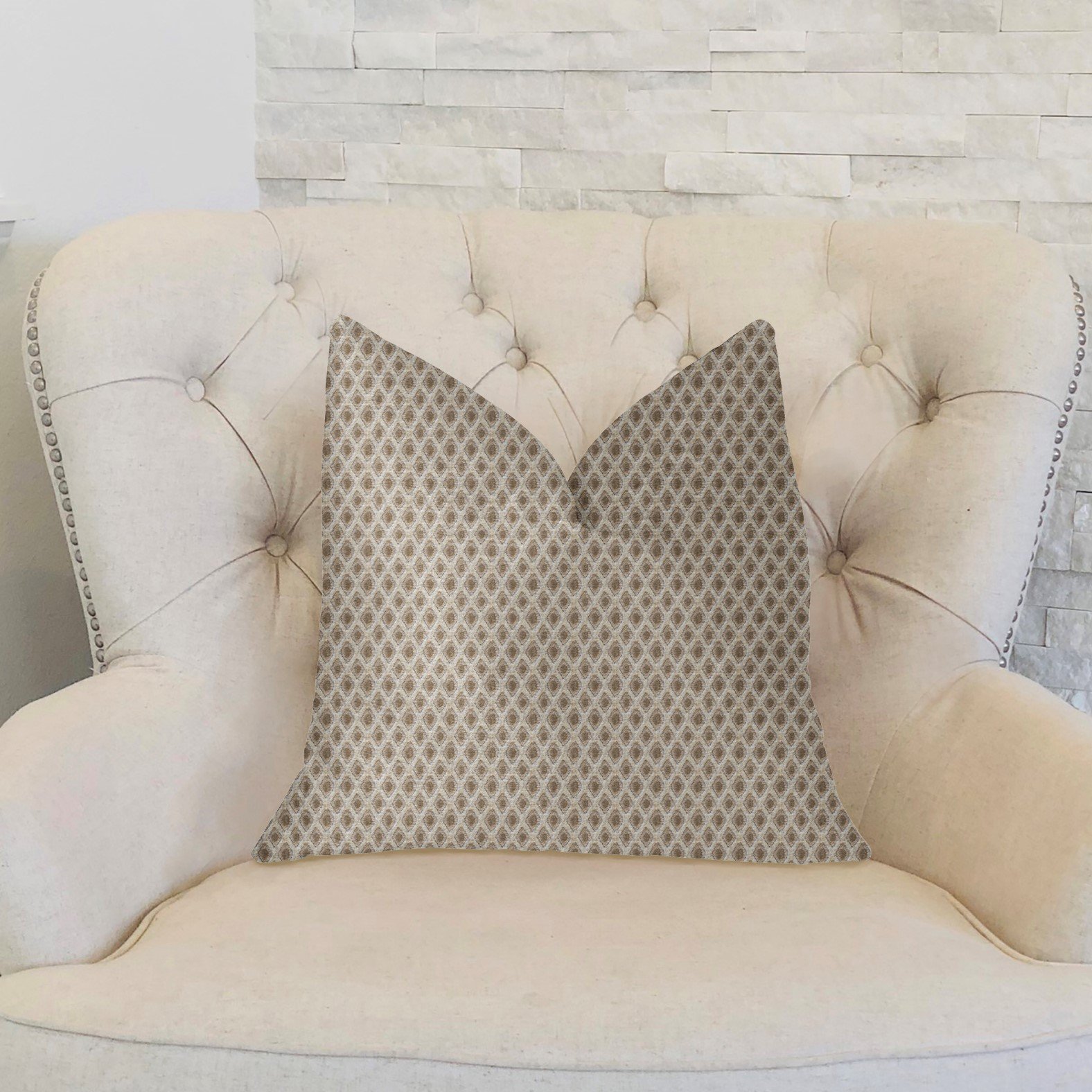 Plutus Diamant Luxury Throw Pillow 24x24 Inches - Premium Decorative Cushion for Sofa, Bed & Home Decor - Soft & Stylish Living Room Accent Pillow