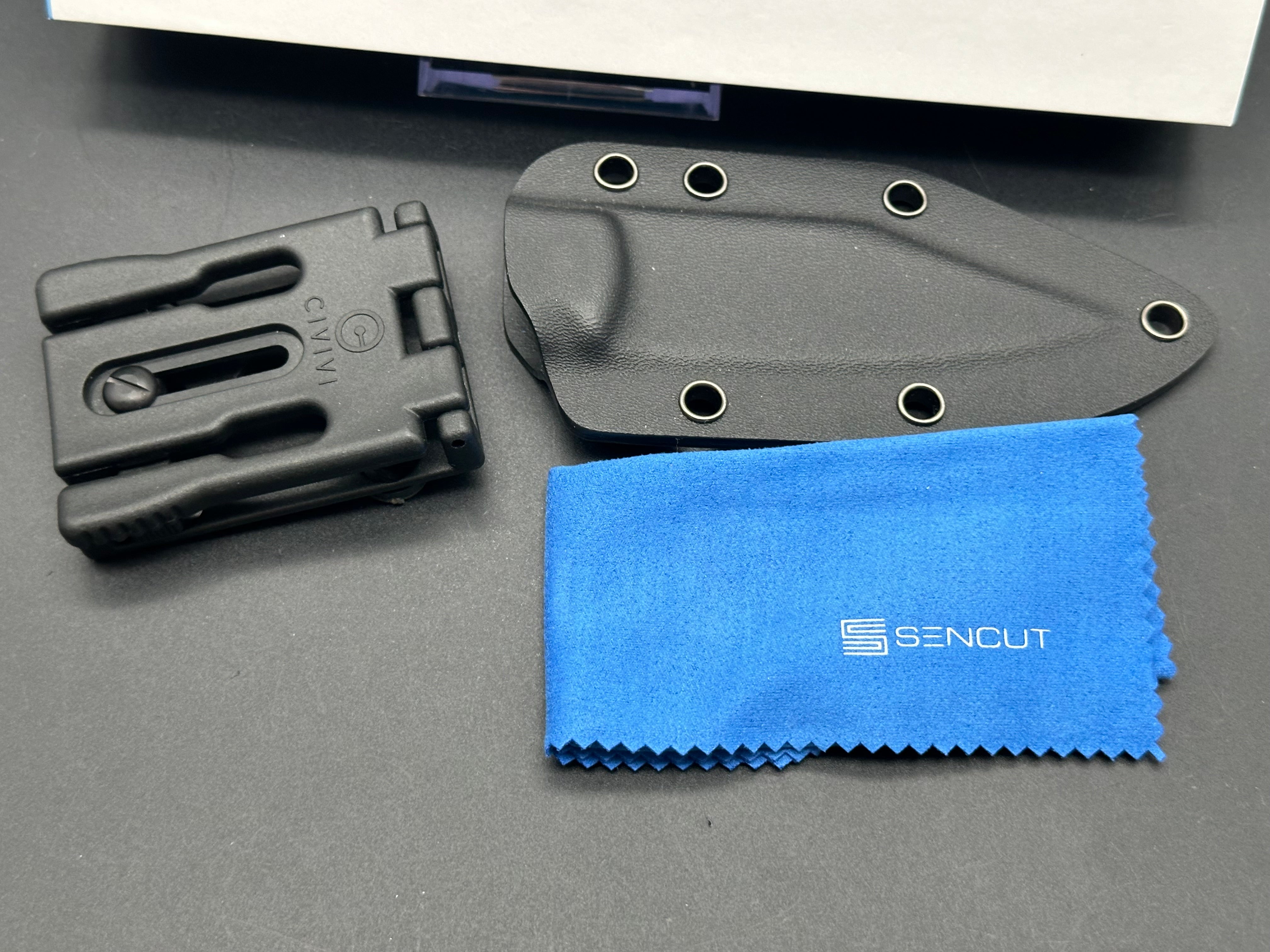 SENCUT Waxahachie Fixed Blade Knife - Premium Dark Green Micarta Handle - Outdoor Camping, Hunting, Survival EDC Knife