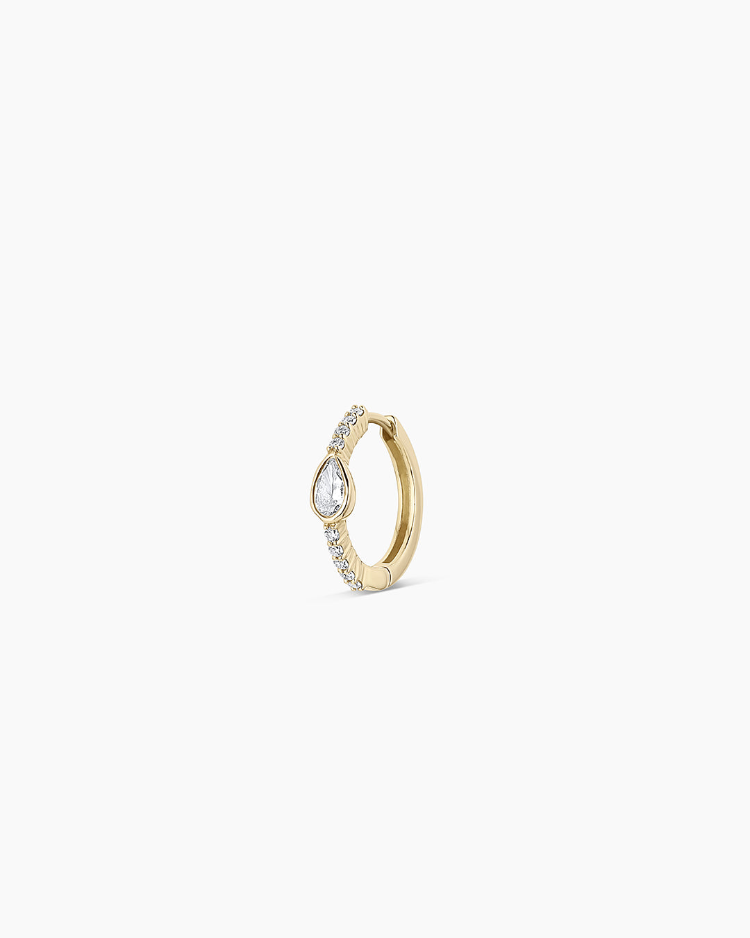 Lab Grown Diamond Pear Single Huggie Earrings - Dainty & Elegant Jewelry for Women - Perfect for Everyday Wear, Parties & Special Occasions