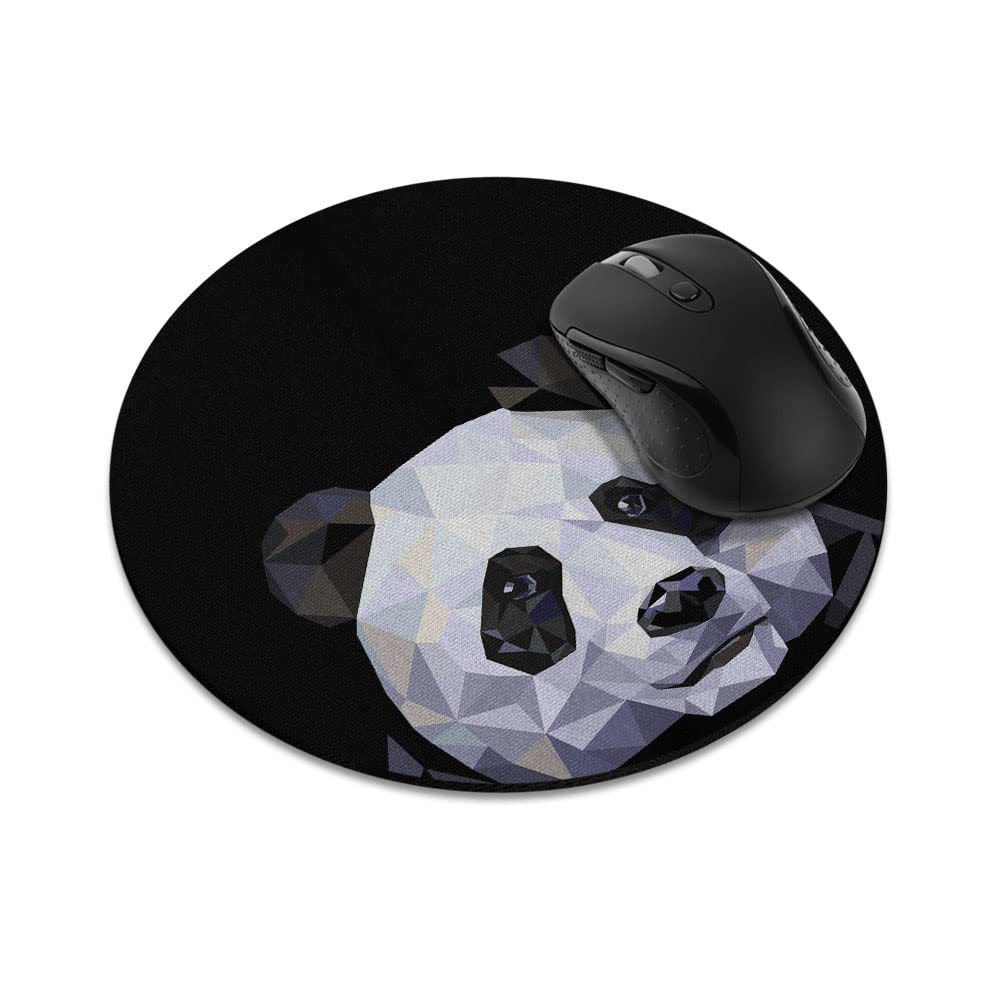 Non-Slip Round Mouse Pad with Panda Bear Design - WIRESTER Ergonomic Gaming Mousepad for Home Office & PC Desk - Perfect for Work, Gaming & Computer Use