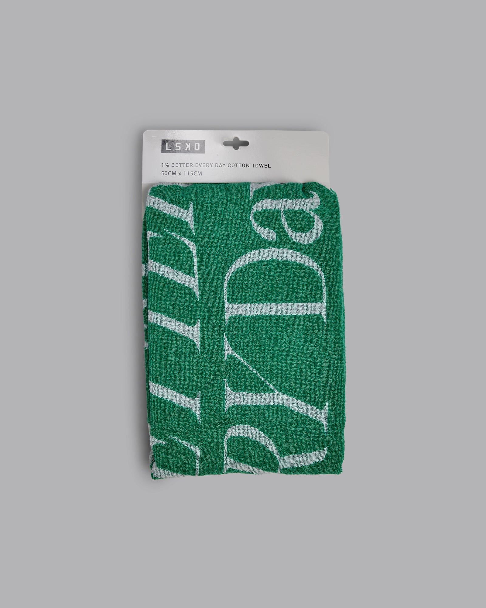 1% Better Every Day Cotton Towel 50x115cm (20x45 inches) - Premium Soft Absorbent Bath & Beach Towel in Mystic Green & White - Perfect for Gym, Yoga, Travel & Home Use