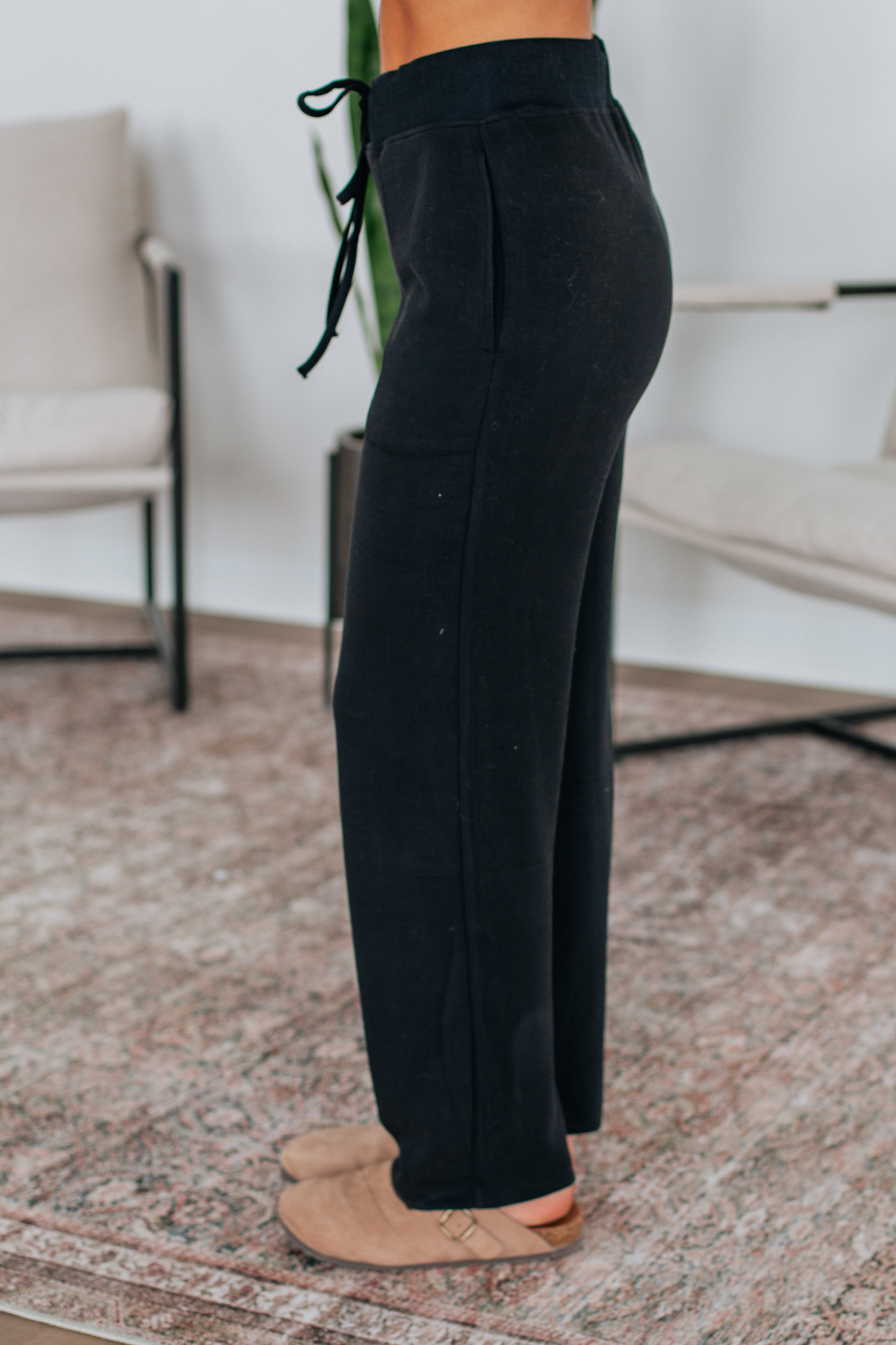 Farrah Lounge Pants for Women - Soft Comfortable Black Sleepwear & Yoga Pants - Perfect for Relaxing at Home, Lounging or Yoga Practice