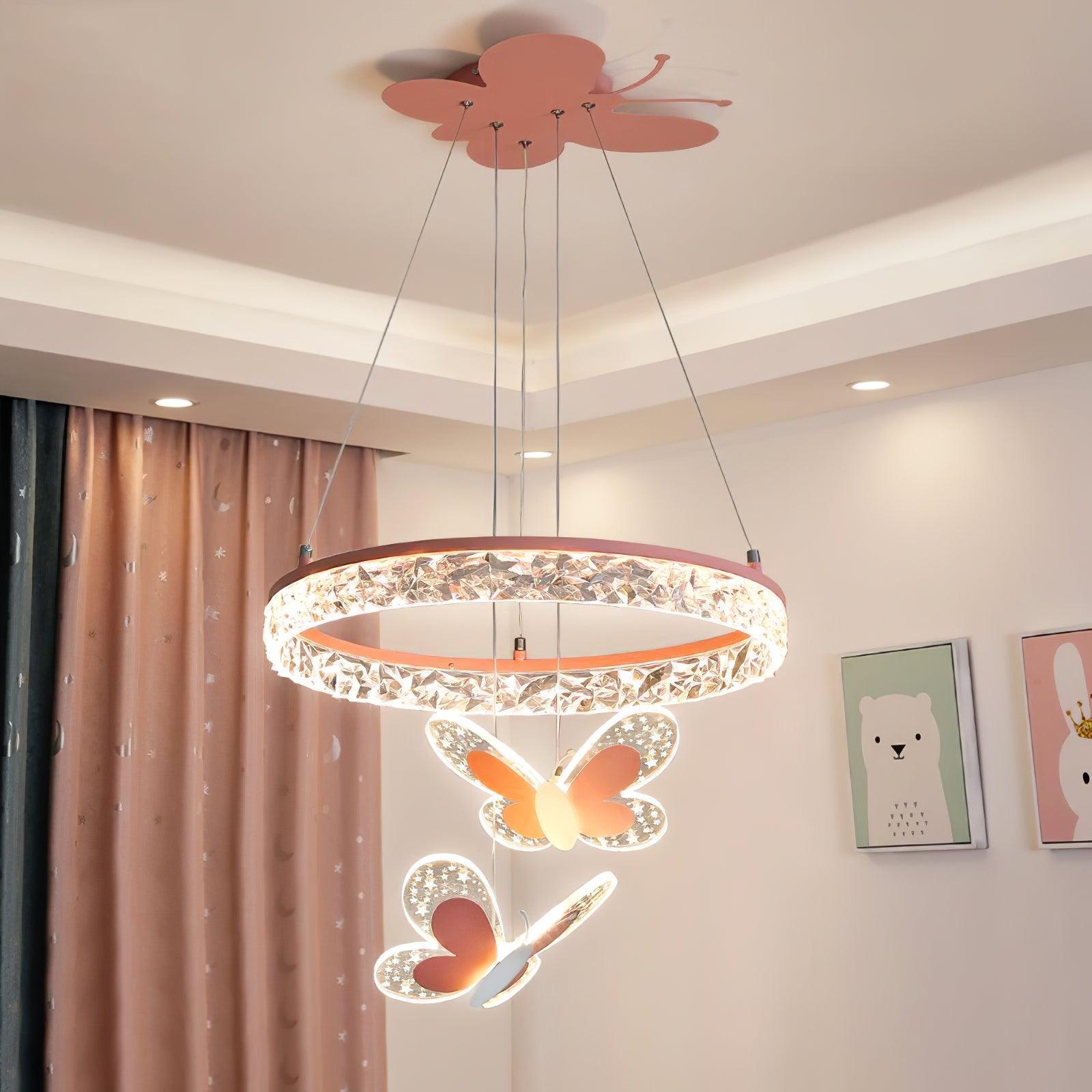 Cartoon Butterfly Acrylic Pendant Light - Whimsical Kids Room Decor, Nursery Lighting, Bedroom Ceiling Lamp for Girls & Boys - Perfect for Children's Bedrooms, Playrooms & Birthday Party Decorations