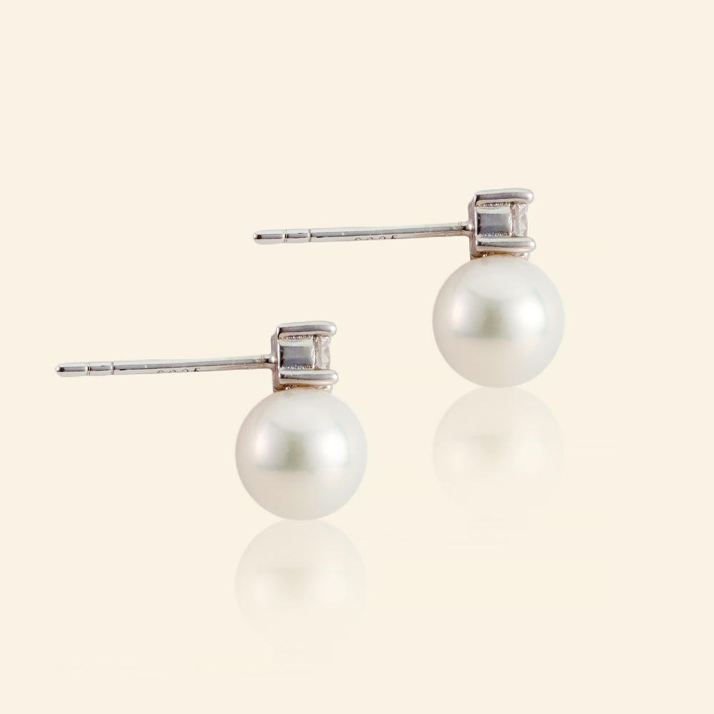 AAA+ Freshwater Pearl Stud Earrings for Women - Hypoallergenic 925 Sterling Silver Earrings | Perfect for Weddings, Office Wear & Everyday Elegance
