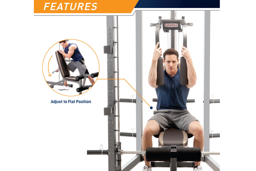 Marcy SM-4008 Smith Machine Home Gym - Full Body Workout Equipment for Strength Training | Perfect for Home Gym, Weight Lifting & Fitness Enthusiasts
