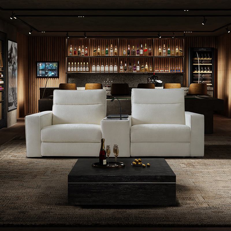EliteNest Smart Reclining Theater Sofa with Built-in Bluetooth Speakers - Luxury Home Theater Seating for Movie Nights & Gaming Setup
