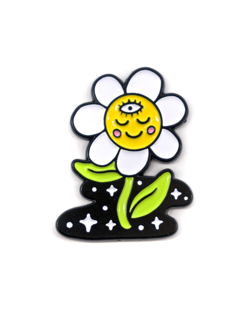 Cosmic Third Eye Daisy Pin - Boho Hippie Flower Brooch for Women - Perfect for Festivals, Music Concerts & Boho Fashion Accessories