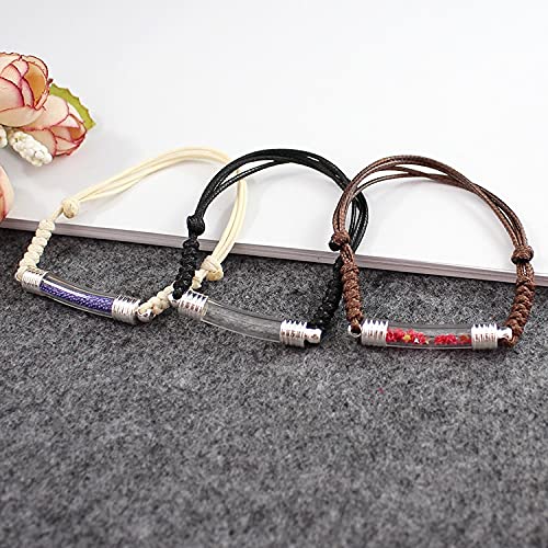 2PCS Personalized Glass Vial Pendant Bracelet - Custom Name Engraved on Rice - Elegant Fashion Jewelry Charm Bracelets for Women - Perfect for Gifts, Weddings & Special Occasions