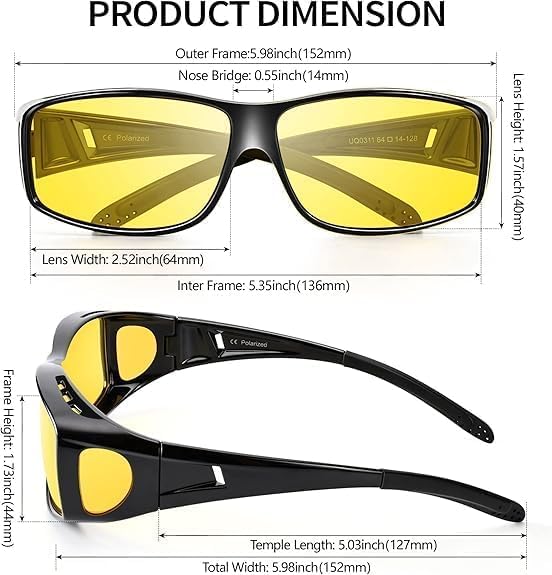 Night Vision Glasses for Driving - Shine in the Dark for Men & Women