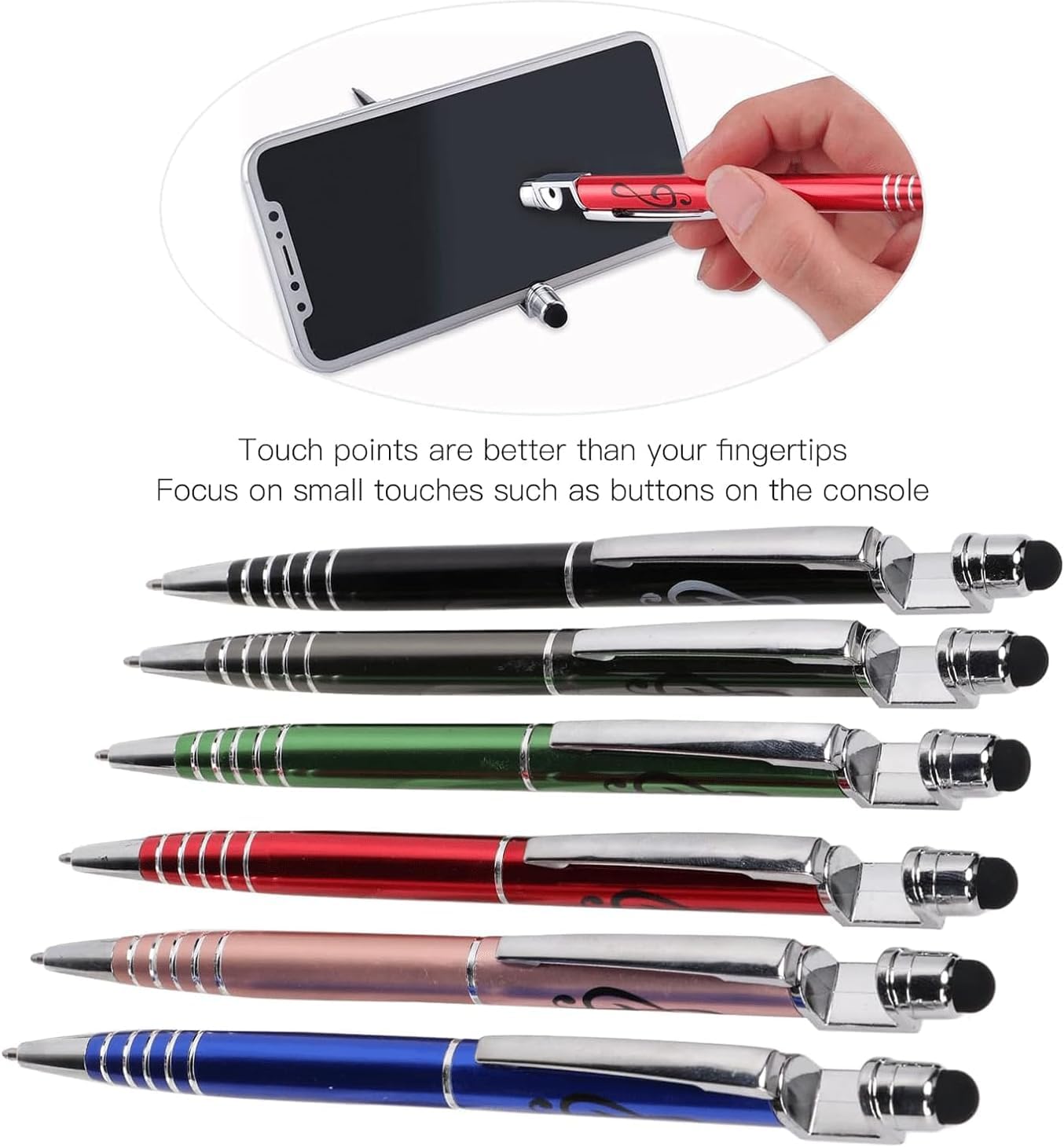 Premium Gel Pens & Ballpoint Pens with Stylus Tip for Touch Screens - Quick-Drying Ink, Compact Clip Design, Smooth Rollerball Writing - Perfect for Office, School, Note Taking & Digital Devices