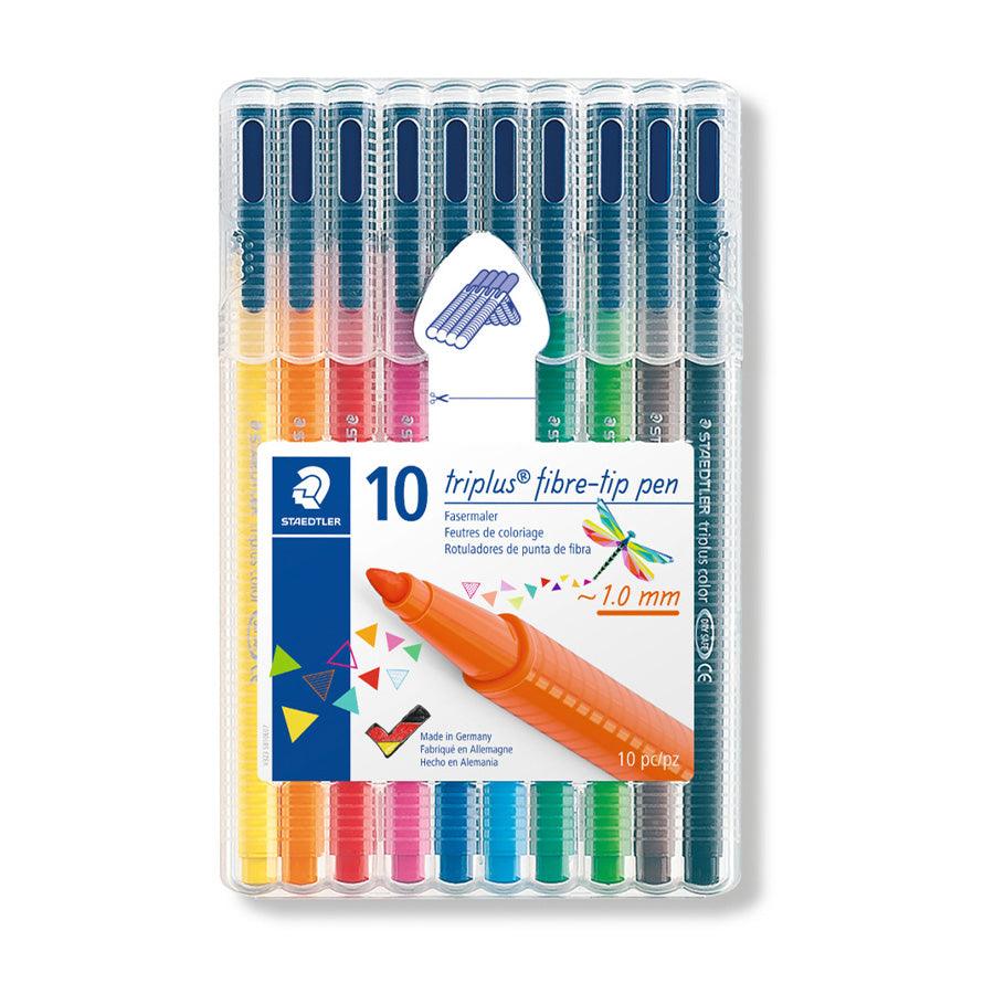 STAEDTLER Triplus Fineliner Pens - Set of 10 Vibrant Colors - Fine Tip Marker Pens for Coloring, Sketching, Note Taking & Bullet Journaling - Ideal for Artists, Students & Office Use