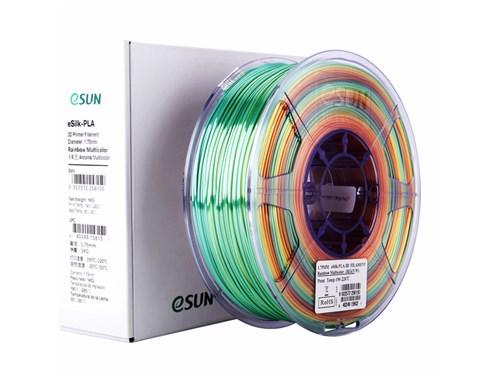 eSun eSilk Rainbow PLA Filament 1.75mm 1kg Spool - Vibrant Multicolor 3D Printer Filament for Cosplay, DIY Crafts & Home Decor Projects