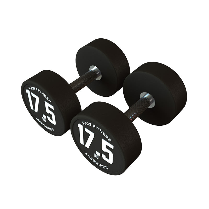17.5KG Dumbbell Set - Round Rubber Coated Weight for Home Gym, Strength Training & Fitness Workouts - Perfect for Muscle Building, CrossFit & Cardio Exercises