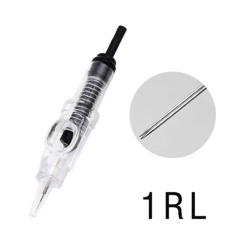 10pcs 1RL Tattoo Needles Cartridges - Disposable Permanent Makeup Needles for Eyebrows & Lips (10mm Diameter) - Professional PMU Supplies for Tattoo Artists & Beginners