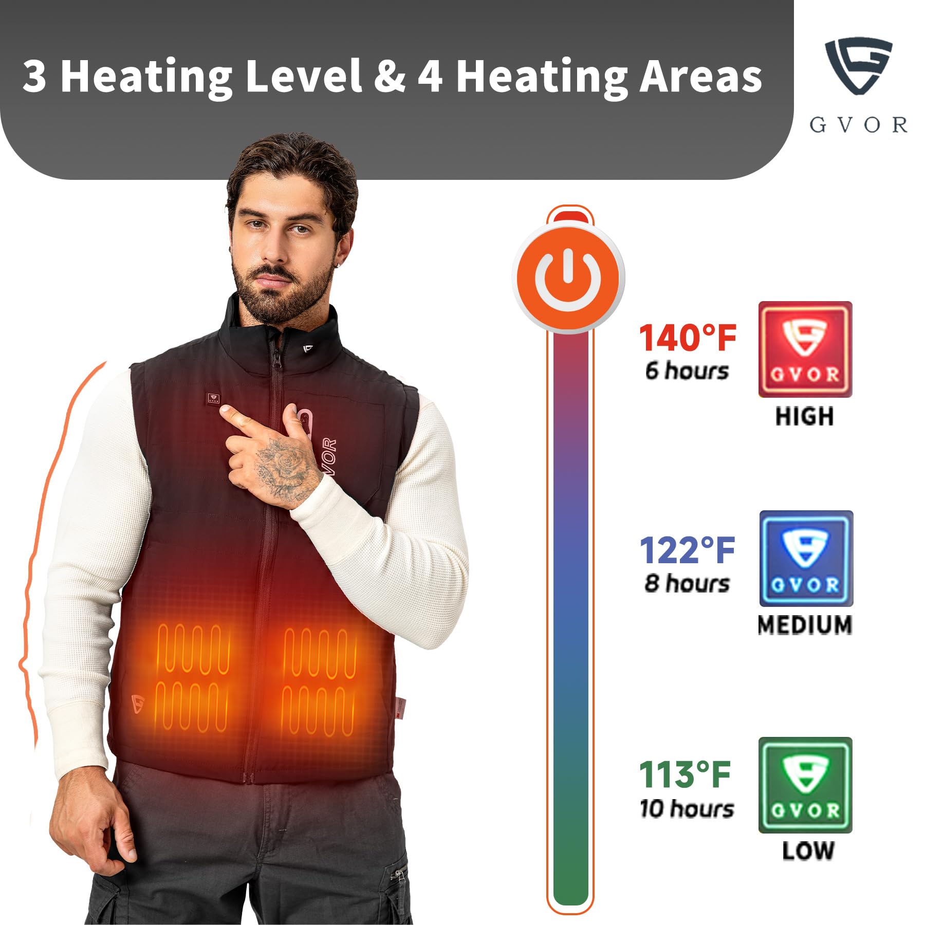 Men's Lightweight Heated Vest with 12V Battery Pack - Winter Warm Electric Jacket for Outdoor Activities, Hunting, Camping & Cold Weather Work