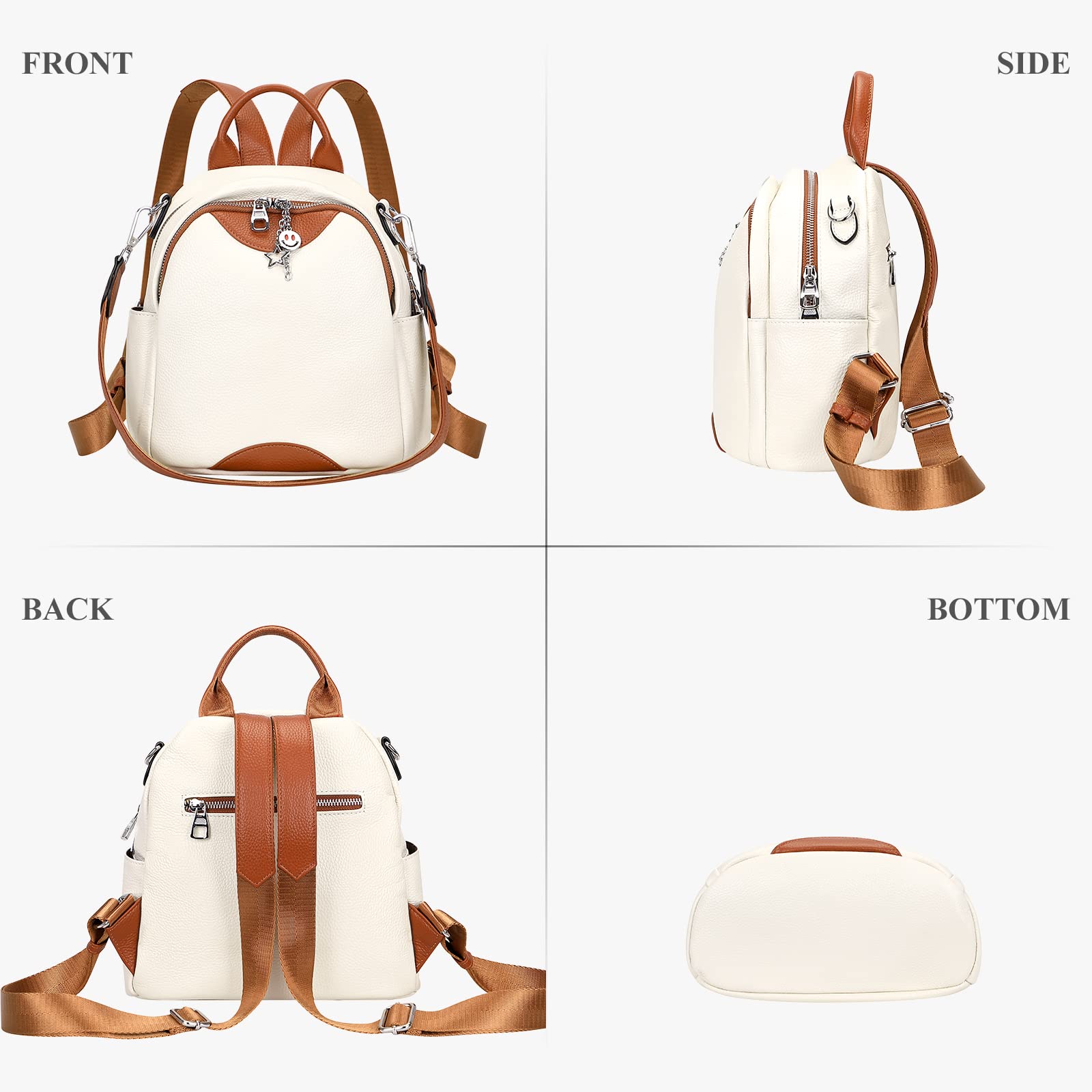 ALTOSY Women's Soft Genuine Leather Backpack - Small Convertible Purse & Shoulder Bag for Work, Travel & Daily Use | Stylish Ladies Handbag for Office, School & Weekend Outings