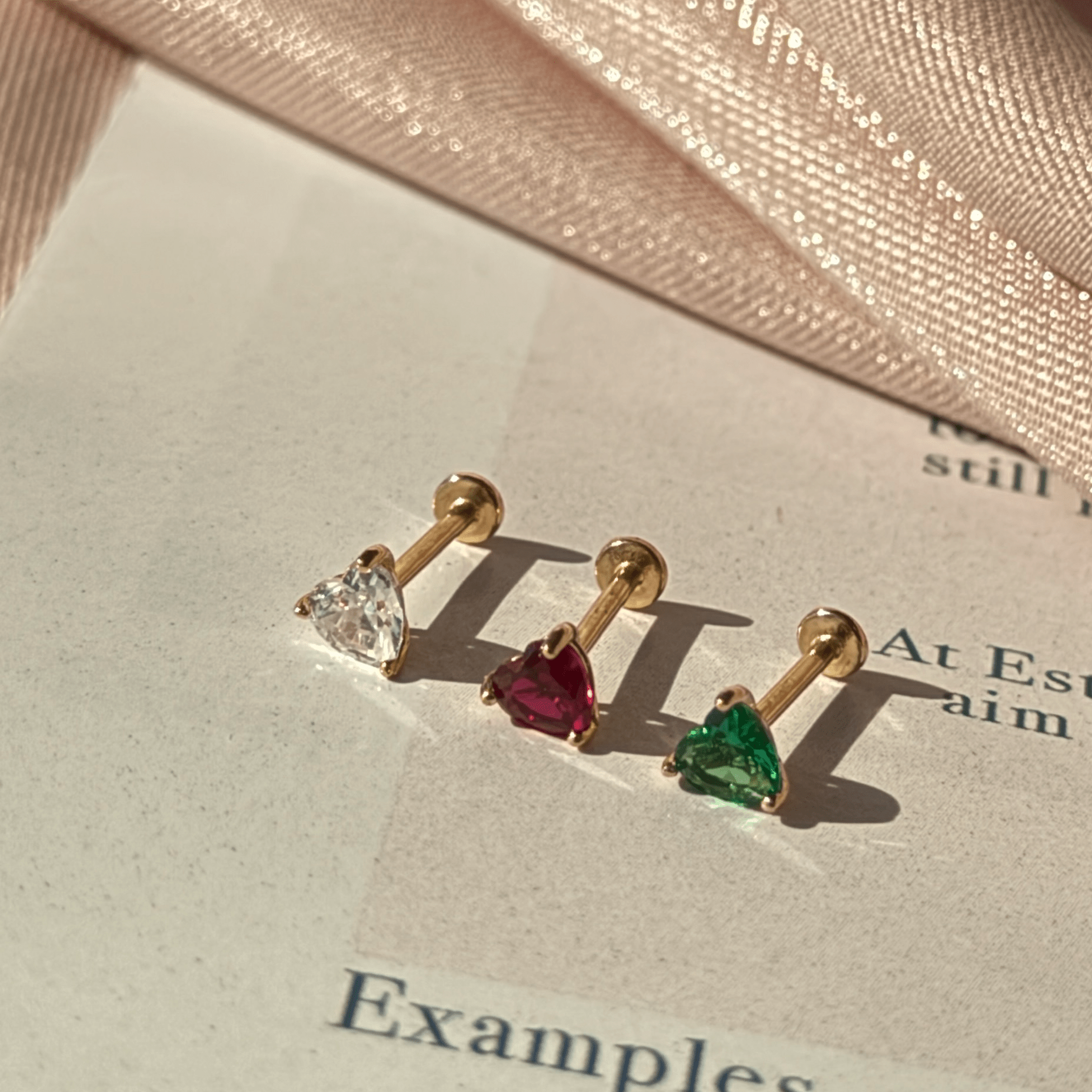 14K Solid Yellow Gold Emerald Heart Stud Earrings for Women - Perfect for Valentine's Day Gifts, Anniversary Presents & Everyday Elegance