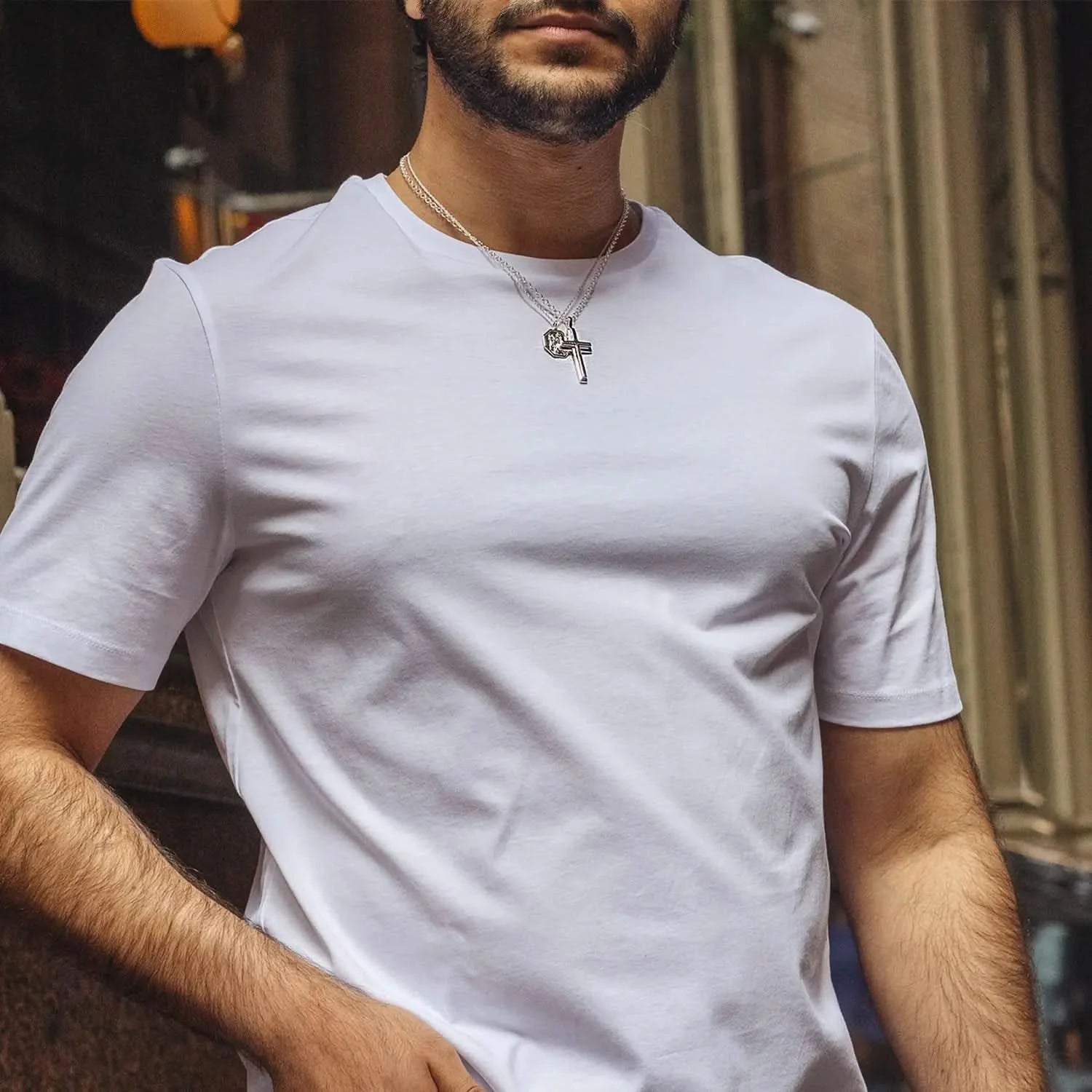 Men's Heavy Silver Cross Necklace - Religious Jewelry for Men - Perfect for Church, Gifts & Everyday Wear