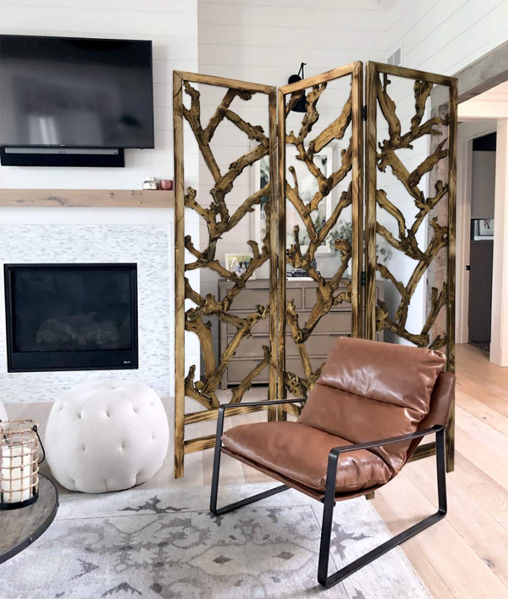 Brown Screen Gems Room Divider - Foldable Privacy Partition for Home, Office & Studio - Perfect for Creating Separate Spaces in Living Rooms, Bedrooms & Workspaces