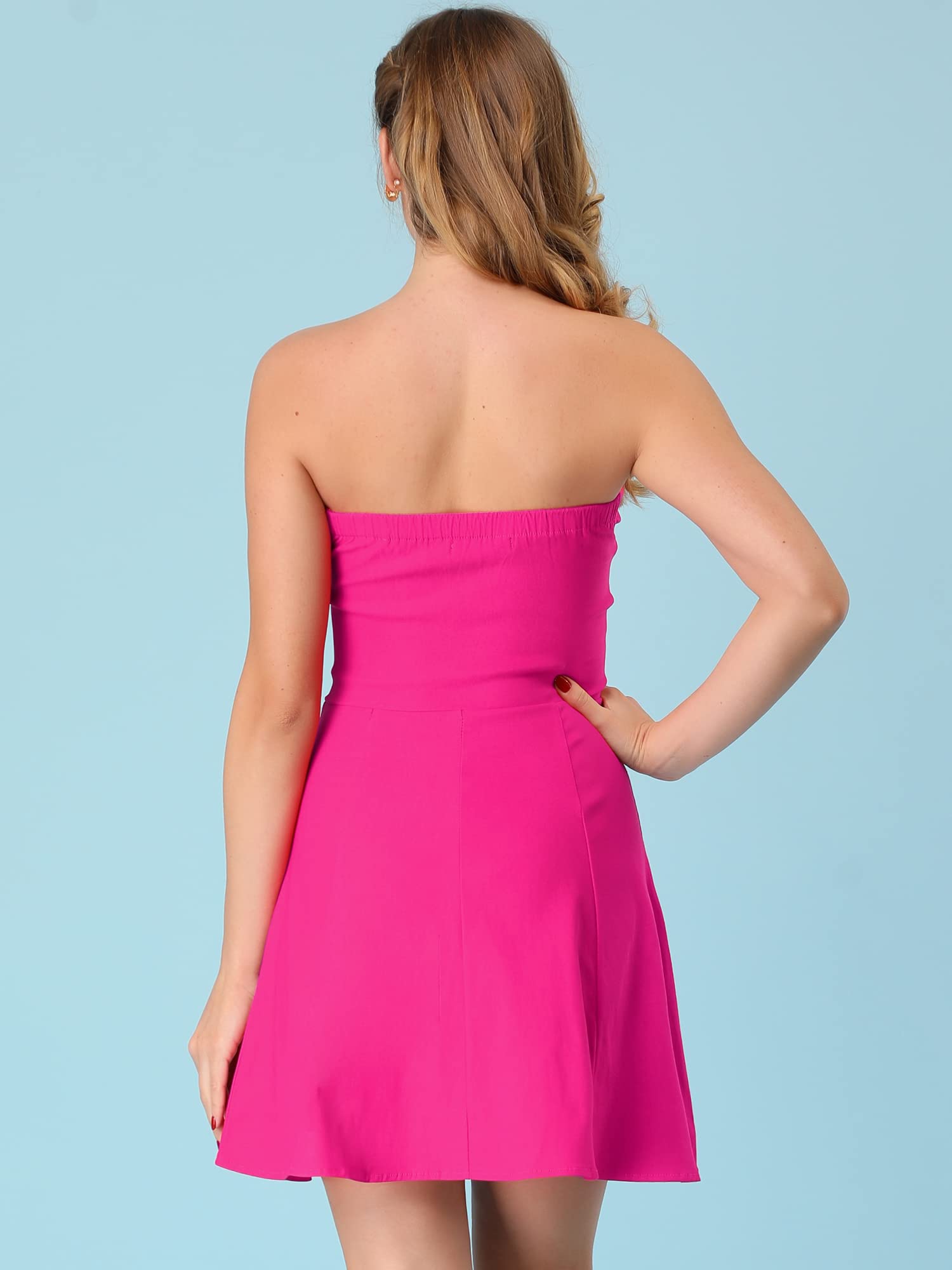 Allegra K Women's Sexy Strapless Party Dress - Sweetheart Neckline Sleeveless Mini Dress for Summer, Night Out, Club Wear & Special Occasions