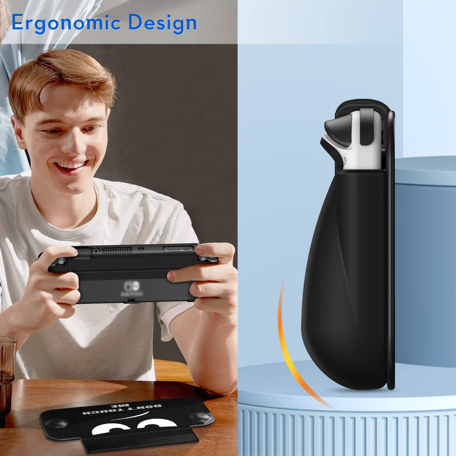 Fintie Flip Case for Nintendo Switch OLED Model 2021 - Slim Protective Soft TPU Shell with Magnetically Detachable Front Cover & Ergonomic Grip | Screen Safe Design | Perfect for Travel, Gaming at Home, and On-the-Go Protection