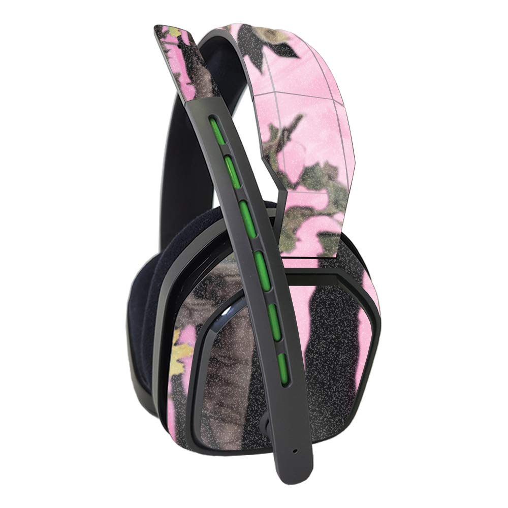 MightySkins Glossy Glitter Skin for Astro A10 Headset - Pink Tree Camo | Protective & Durable High-Gloss Finish | Easy to Apply & Change Styles | Made in USA | Perfect for Gaming, Streaming & Customizing Your Headset