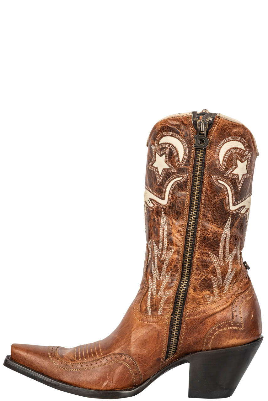 Old Gringo Double D Longhorn Cowgirl Boots - Western Brown Leather Boots for Women | Perfect for Country Dancing, Rodeos & Western Fashion