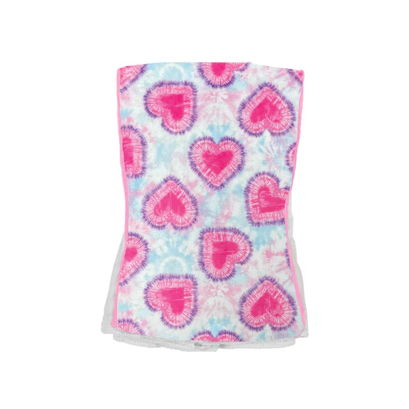 Tie Dye Heart Baby Burp Cloths - Soft Plush Burp Cloths for Newborns & Infants - Perfect for Feeding, Spit-Up & Cuddling Time (Set of 3)