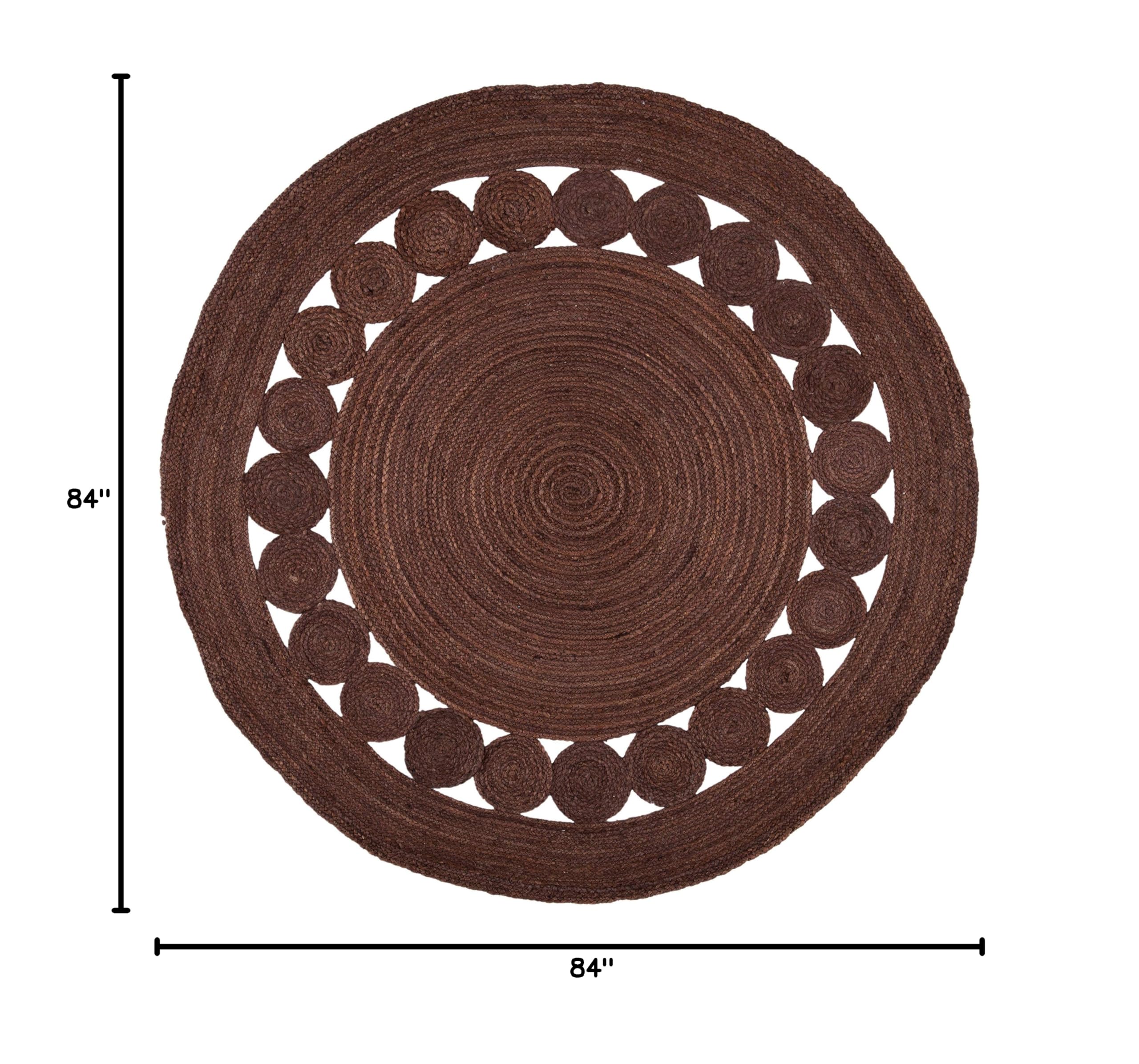 SAFAVIEH Natural Fiber Round Collection 7' Round Brown NF364T Handmade Boho Charm Farmhouse Jute Area Rug - Perfect for Living Room, Bedroom & Boho Decor