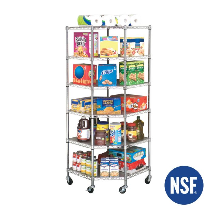 UltraDurable® 6-Tier NSF Certified Steel Shelving Unit with Non-Slip Shelf Liners - Heavy Duty Storage for Garage, Warehouse & Commercial Kitchen Organization