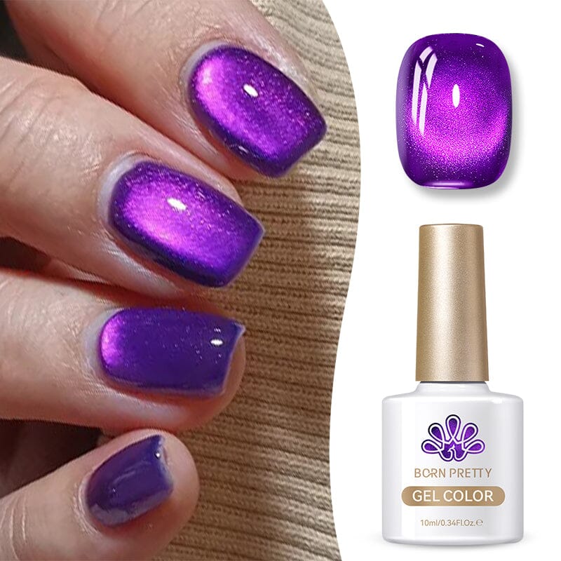 Purple Collection Cat Magnetic Gel Nail Polish 10ml - Long Lasting UV LED Nail Art for Salon & Home Manicure