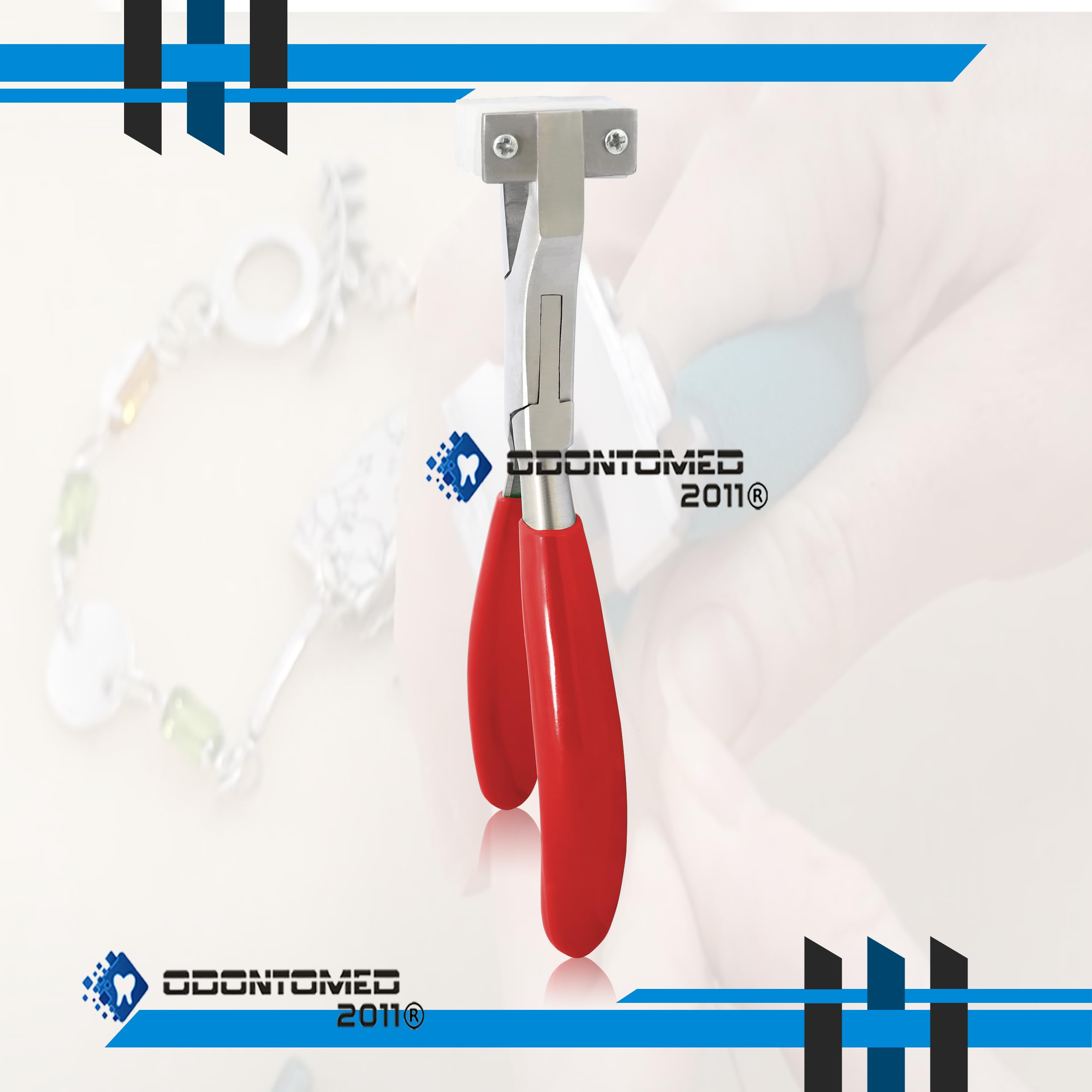 Professional Stainless Steel Jewelry Pliers Set - OdontoMed2011 Bracelet Repair Tool with Nylon Jaws & Red Grip Handle for Ring Bending, Spring Forming & Jewelry Making | Perfect for DIY Crafts, Jewelry Repair & Metalworking Projects