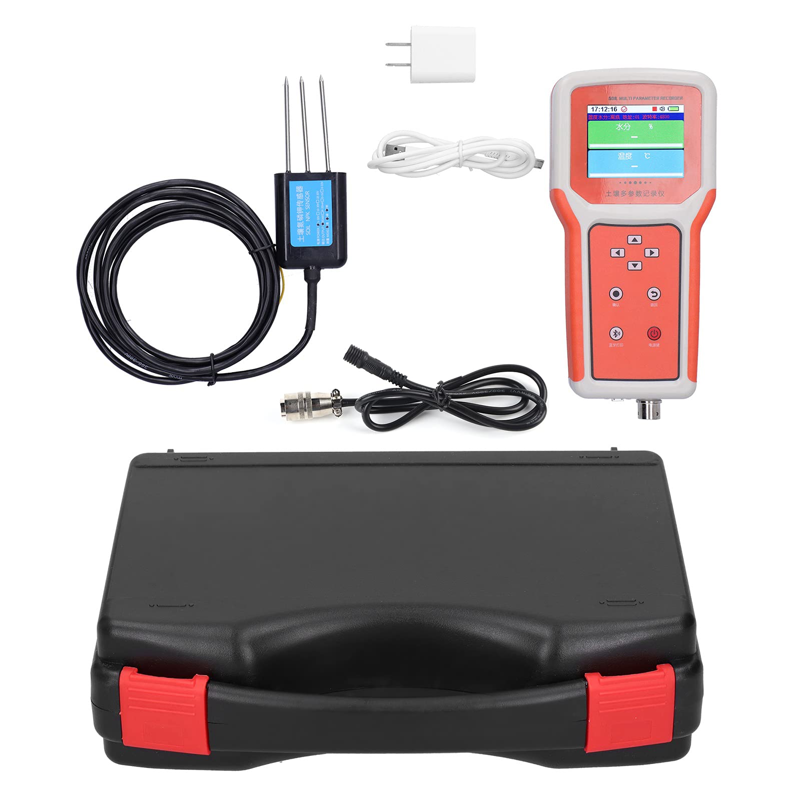 Digital Soil Moisture Meter & NPK Sensor Kit - 3-in-1 Plant Soil pH Tester for Gardening, Farming, and Indoor Plants | Accurate Water, Nutrient & pH Level Measurement Tool for Home Gardeners and Professionals