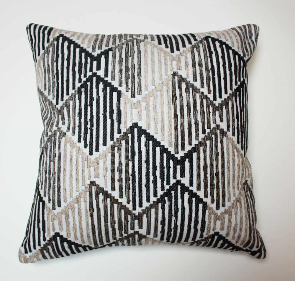 Luxury Diamond Beige & Black Throw Pillow Covers - Soft Decorative Cushion for Sofa, Bed, Living Room & Home Decor