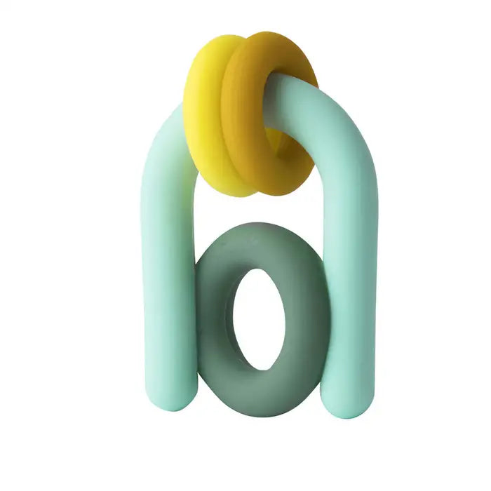 Boon Hoop Silicone Teether for Babies - Soft, Safe & Soothing Teething Toy for Infants - Perfect for Soothing Sore Gums at Home or On the Go