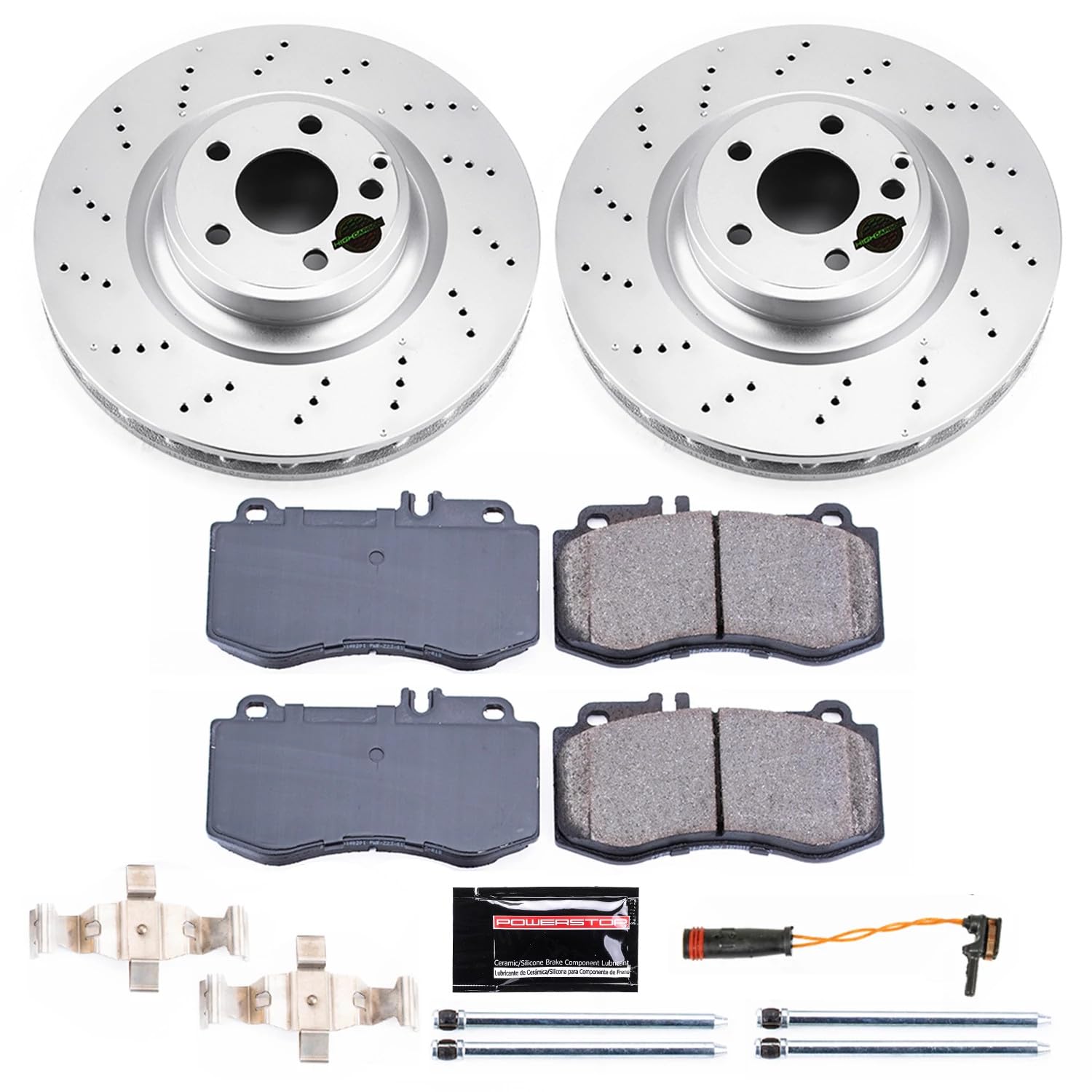 Power Stop CRK7693 Front Coated Brake Rotors & Z23 Carbon Fiber Brake Pads Kit - High Performance Braking System for Trucks, SUVs & Performance Cars | Perfect for Daily Driving, Towing & Off-Road Use