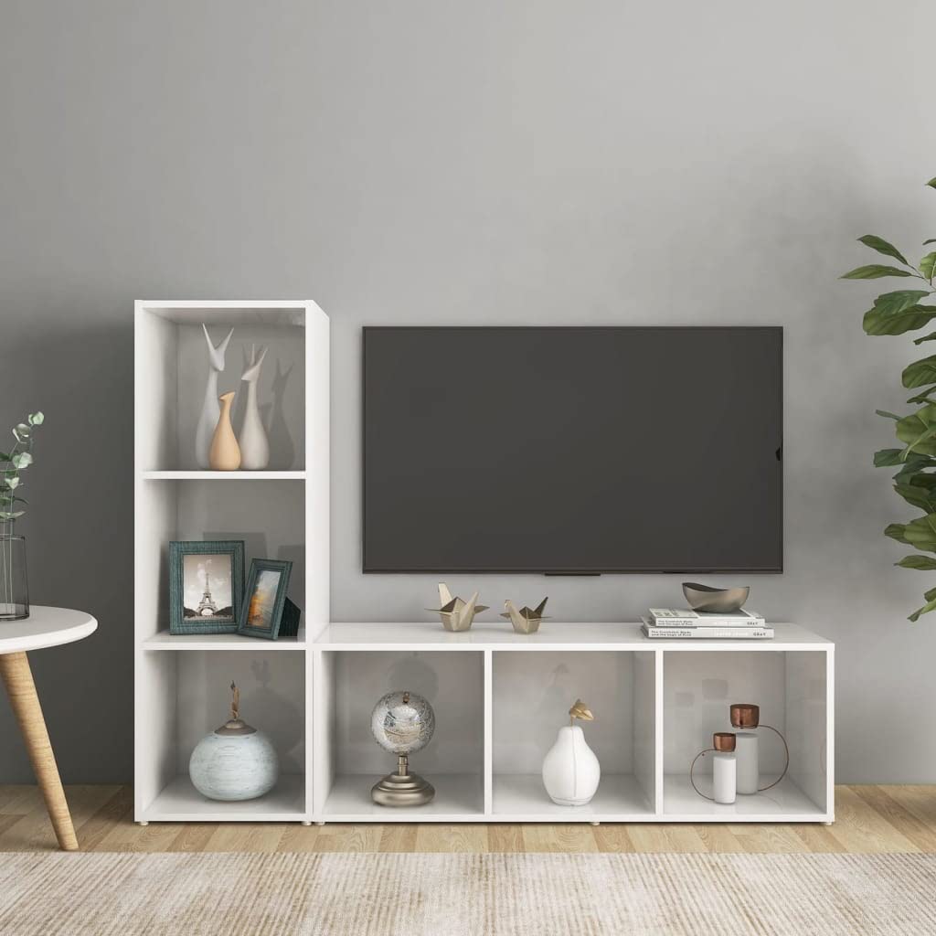 2-Piece TV Stand and Storage Bookcase Shelf - 42.1