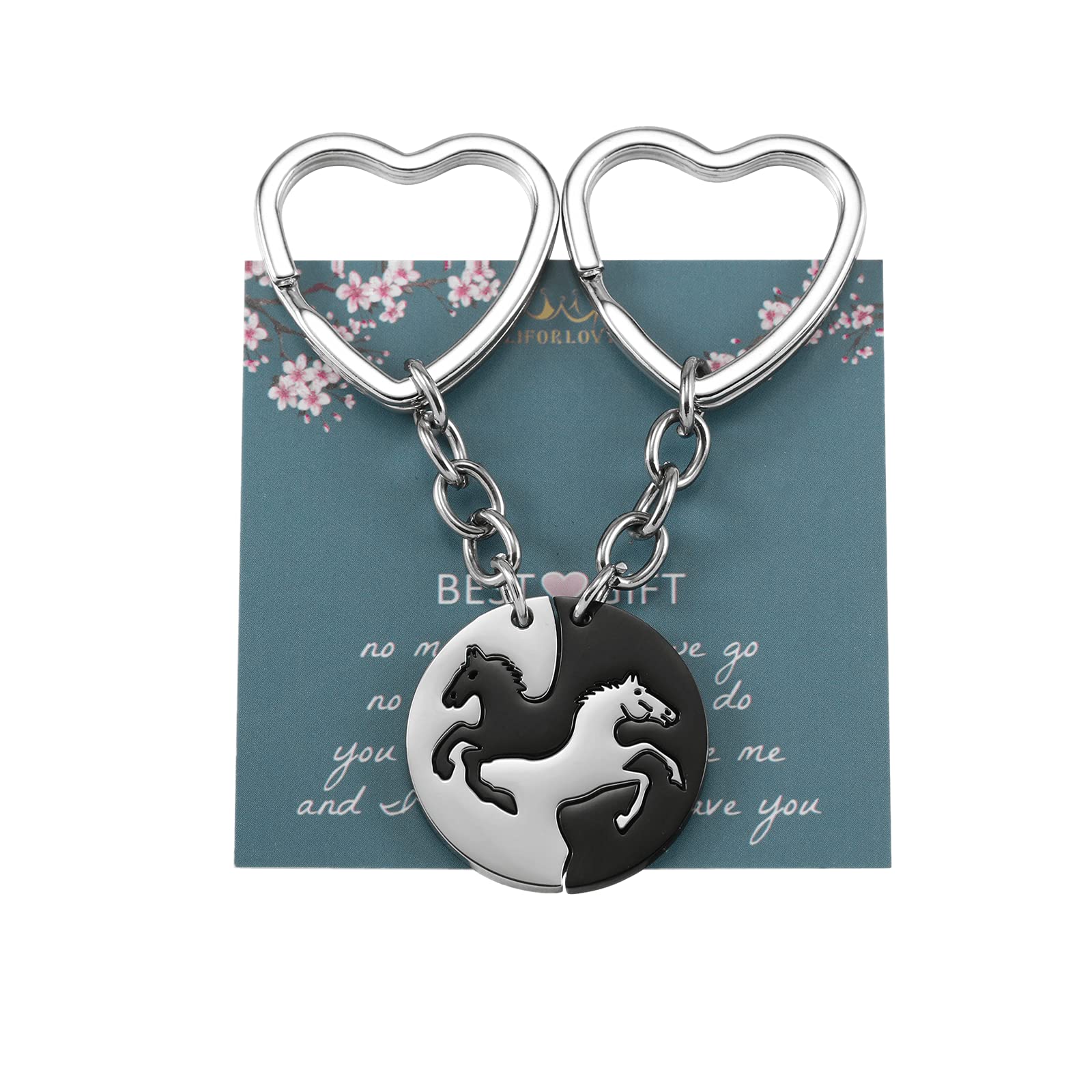 2pcs Puzzle Horse Keychain Set for Women & Men - His and Her Best Friend Gift, Horse Enthusiast Jewelry, Perfect for Couples, Anniversaries, and Equestrian Lovers