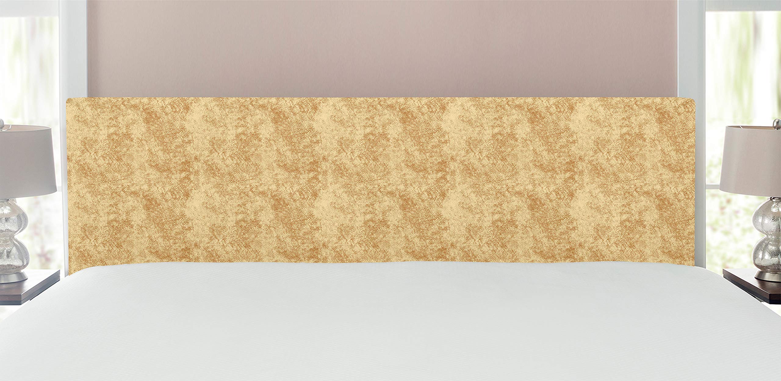Ambesonne Faux Suede Headboard - Digitally Printed Distressed Texture Upholstered Metal Bed Headboard with Memory Foam | King Size Pale Coffee | Dorm & Bedroom Accent Furniture for Cozy Home Decor