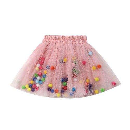 Belle Pom Tutu Skirts for Girls - Fluffy Ballet Dance Skirt with Pom Poms - Perfect for Dance Recitals, Birthday Parties & Photo Shoots